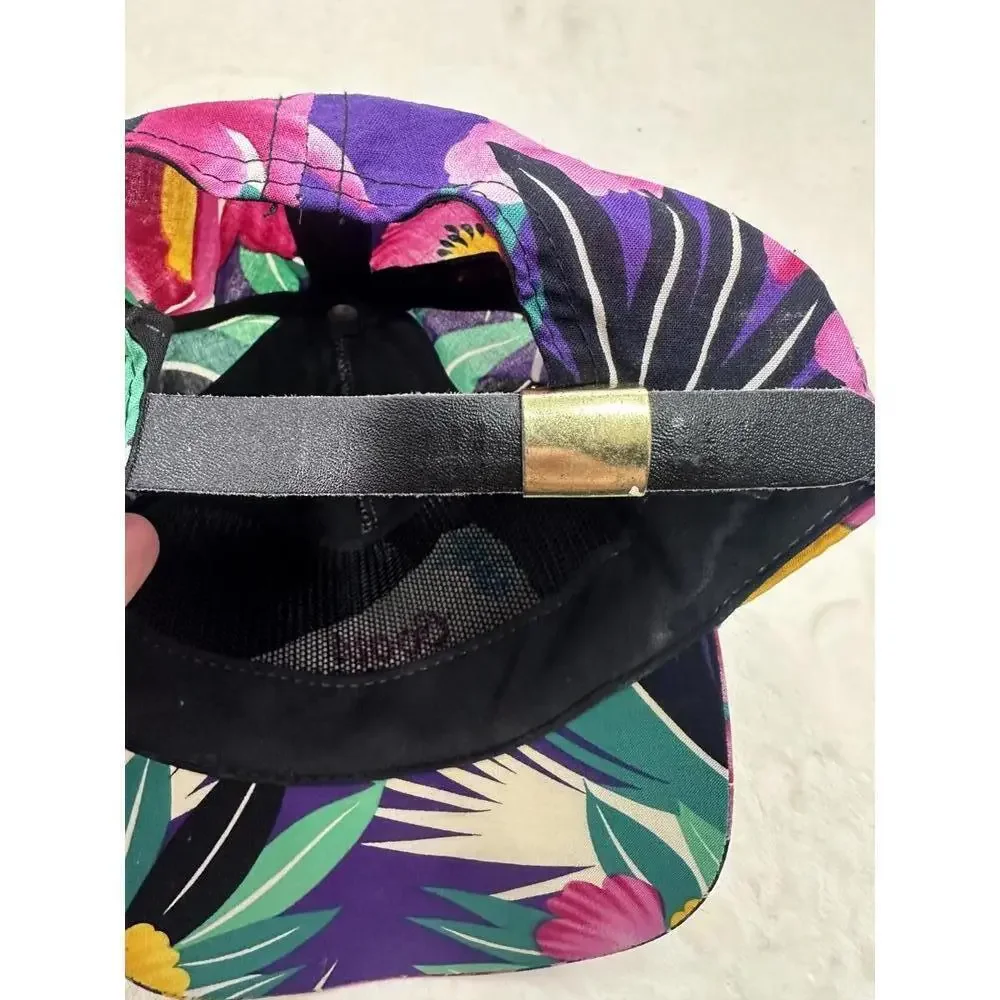 VTG Rare 1980s Coors Bicycle Classic Floral Strapback Hat Retro Cycling Hawaii